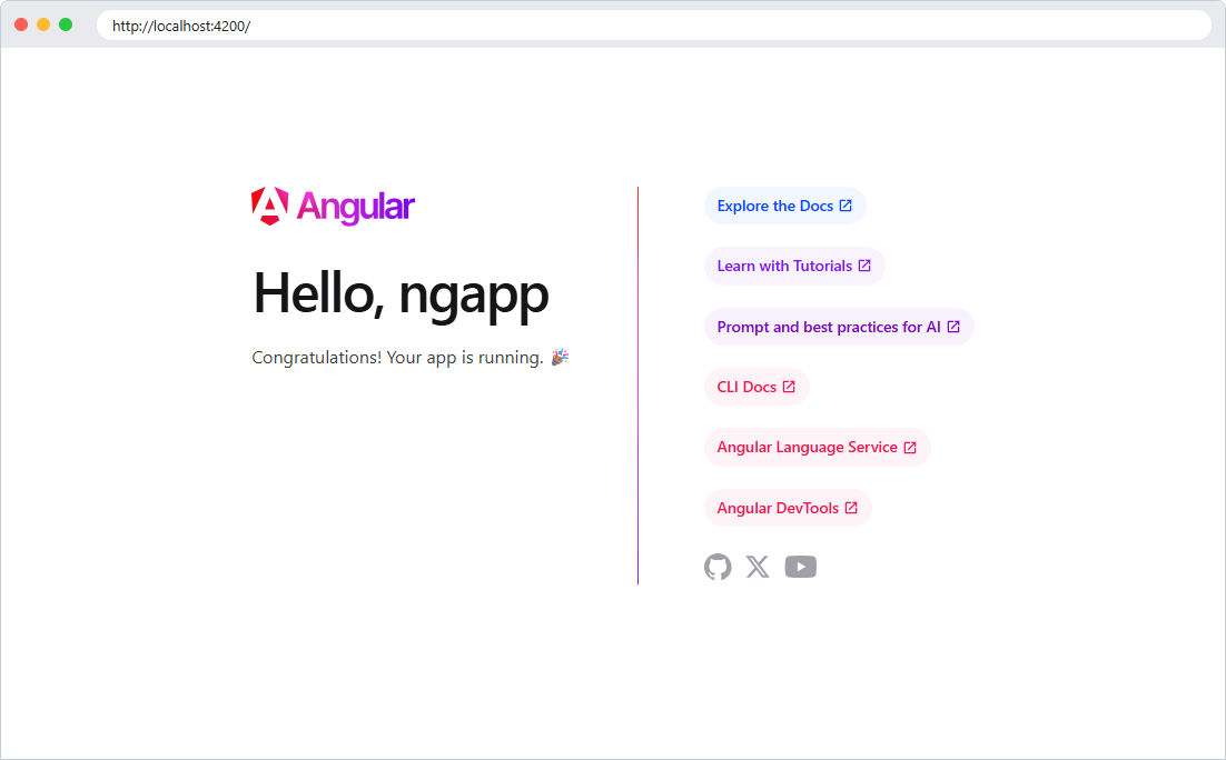 Default welcome page - Angular