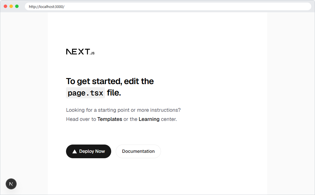 Default welcome page - Next.js