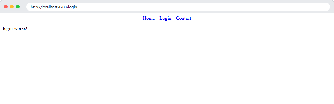 Login page below the shared header - Angular