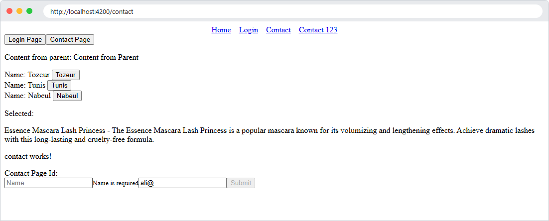 Contact form - Angular