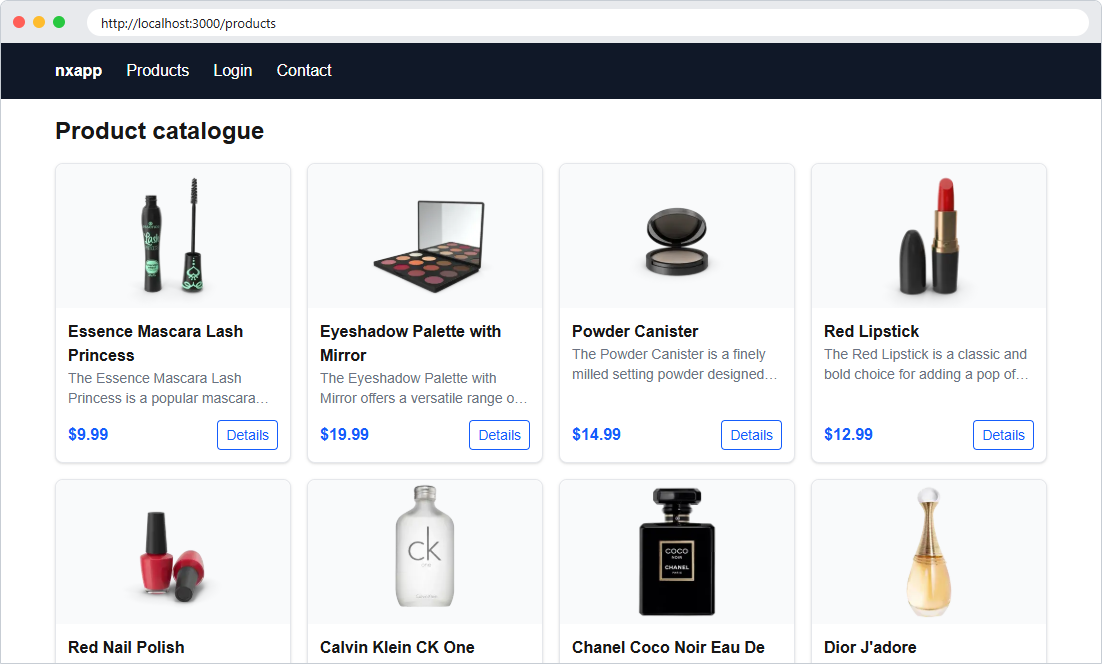 Product catalogue - Next.js