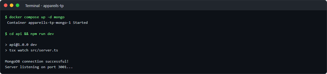 MongoDB connection message