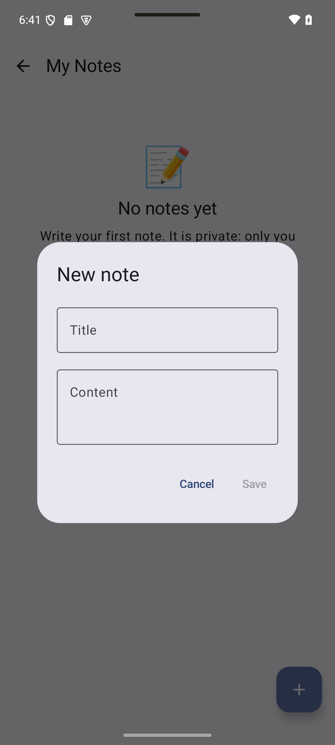 empty create note — 9. Empty State