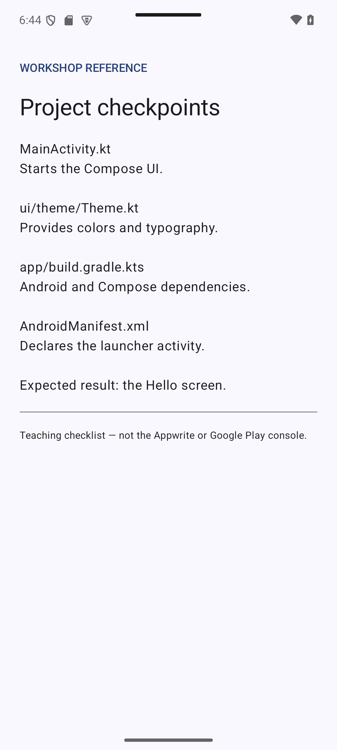 project — Android Project Structure